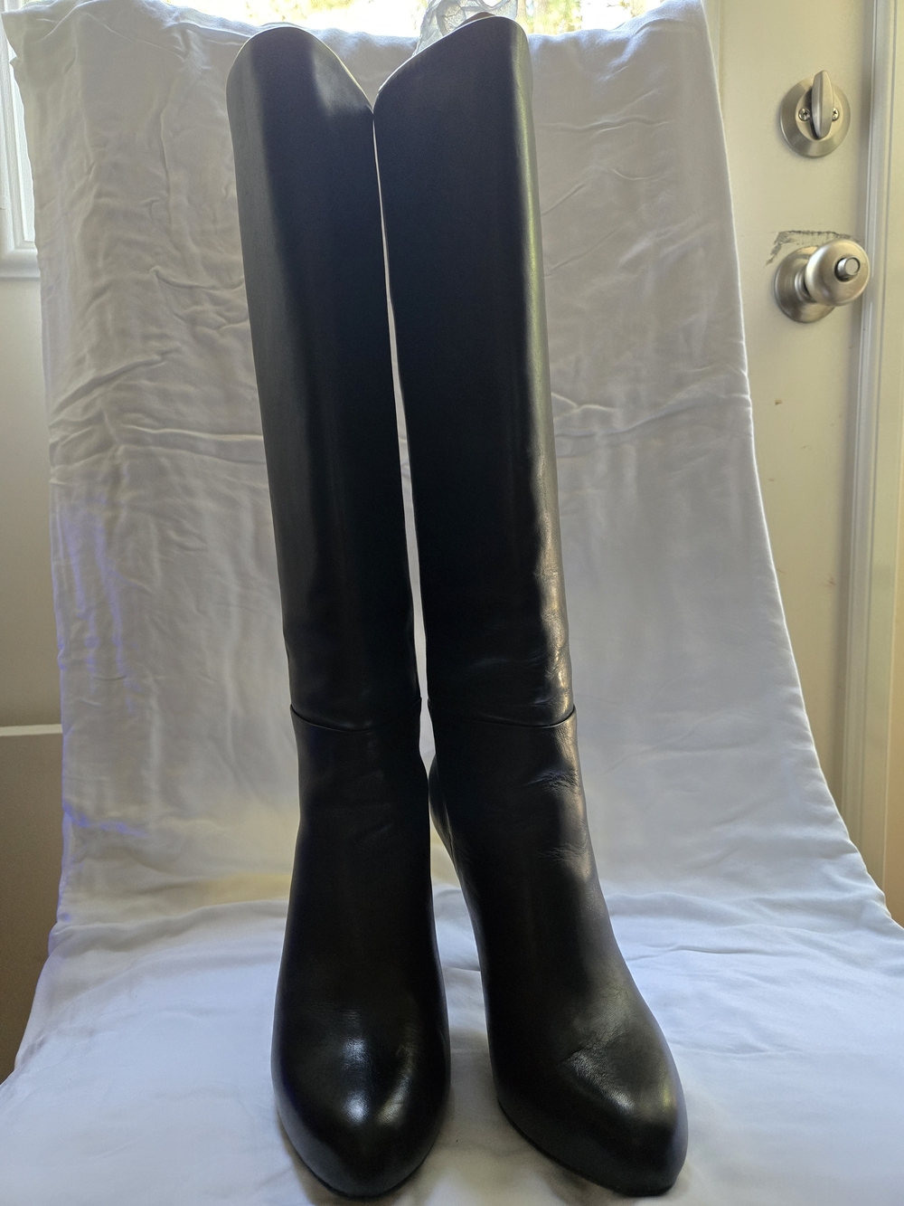 Banana Republic Danya Black Leather Knee High Boots 7.5M